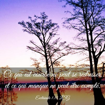 Picture 03 - Ecclésiaste 1:15 LSG - Ce qui est courbé ne peut se redresser, et ce - Bible Verse Picture