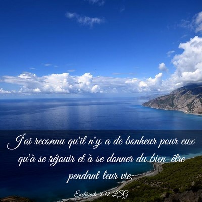 Picture 03 - Ecclésiaste 3:12 LSG - J'ai reconnu qu'il n'y a de bonheur pour eux - Bible Verse Picture