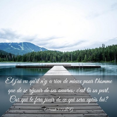 Picture 03 - Ecclésiaste 3:22 LSG - Et j'ai vu qu'il n'y a rien de mieux pour l'homme - Bible Verse Picture