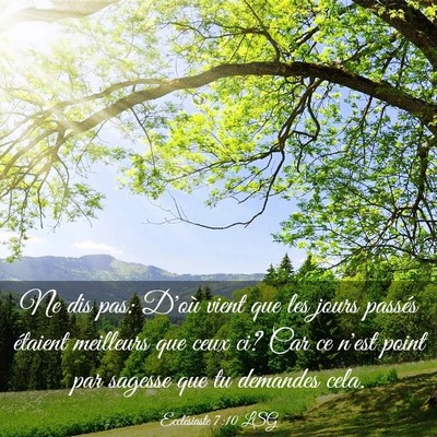 Picture 03 - Ecclésiaste 7:10 LSG - Ne dis pas: D'où vient que les jours passés - Bible Verse Picture