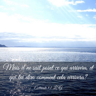 Picture 03 - Ecclésiaste 8:7 LSG - Mais il ne sait point ce qui arrivera, et qui lui - Bible Verse Picture