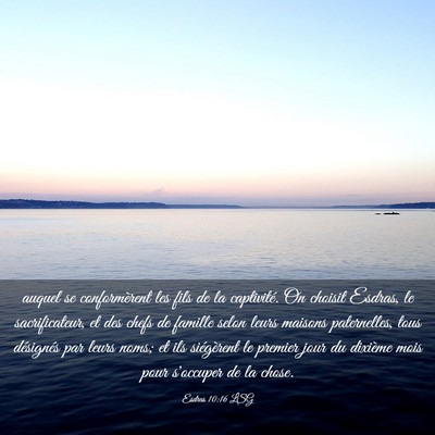 Picture 03 - Esdras 10:16 LSG - auquel se conformèrent les fils de la - Bible Verse Picture