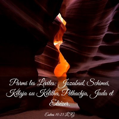 Picture 03 - Esdras 10:23 LSG - Parmi les Lévites: Jozabad, Schimeï, Kélaja ou - Bible Verse Picture