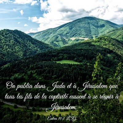 Picture 03 - Esdras 10:7 LSG - On publia dans Juda et à Jérusalem que tous les - Bible Verse Picture