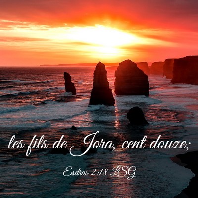 Picture 03 - Esdras 2:18 LSG - les fils de Jora, cent - Bible Verse Picture