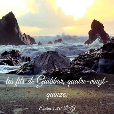 Picture 03 - Esdras 2:20 LSG - les fils de Guibbar, - Bible Verse Picture
