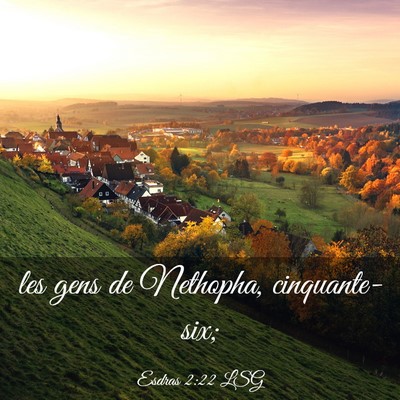 Picture 03 - Esdras 2:22 LSG - les gens de Nethopha, - Bible Verse Picture