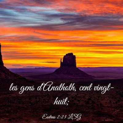Picture 03 - Esdras 2:23 LSG - les gens d'Anathoth, cent - Bible Verse Picture