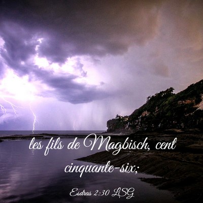 Picture 03 - Esdras 2:30 LSG - les fils de Magbisch, cent - Bible Verse Picture