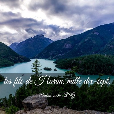 Picture 03 - Esdras 2:39 LSG - les fils de Harim, mille - Bible Verse Picture