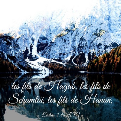 Picture 03 - Esdras 2:46 LSG - les fils de Hagab, les fils de Schamlaï, les - Bible Verse Picture