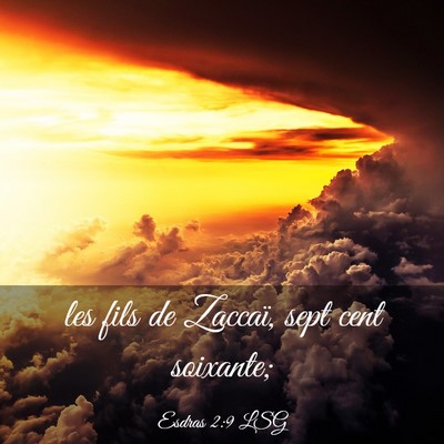 Picture 03 - Esdras 2:9 LSG - les fils de Zaccaï, sept cent - Bible Verse Picture
