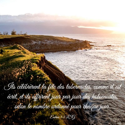 Picture 03 - Esdras 3:4 LSG - Ils célébrèrent la fête des tabernacles, - Bible Verse Picture