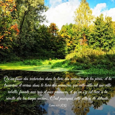 Picture 03 - Esdras 4:15 LSG - Qu'on fasse des recherches dans le livre des - Bible Verse Picture