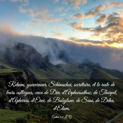 Picture 03 - Esdras 4:9 LSG - Rehum, gouverneur, Schimschaï, secrétaire, et - Bible Verse Picture