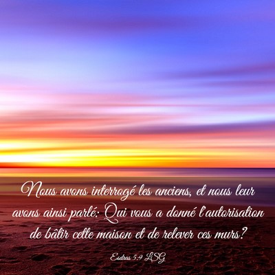 Picture 03 - Esdras 5:9 LSG - Nous avons interrogé les anciens, et nous leur - Bible Verse Picture
