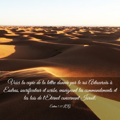 Picture 03 - Esdras 7:11 LSG - Voici la copie de la lettre donnée par le roi - Bible Verse Picture