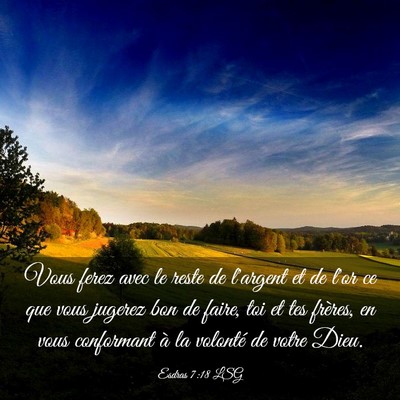 Picture 03 - Esdras 7:18 LSG - Vous ferez avec le reste de l'argent et de l'or - Bible Verse Picture
