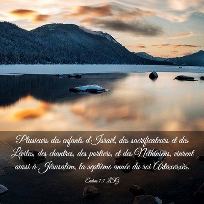 Picture 03 - Esdras 7:7 LSG - Plusieurs des enfants d'Israël, des - Bible Verse Picture