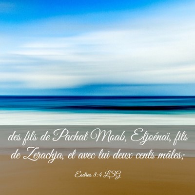 Picture 03 - Esdras 8:4 LSG - des fils de Pachat Moab, Eljoénaï, fils de - Bible Verse Picture