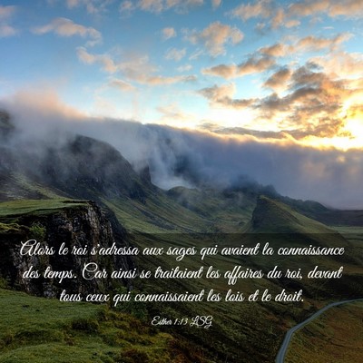 Picture 03 - Esther 1:13 LSG - Alors le roi s'adressa aux sages qui avaient la - Bible Verse Picture