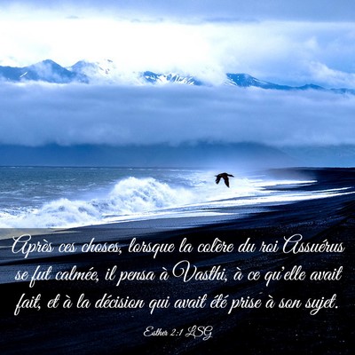 Picture 03 - Esther 2:1 LSG - Après ces choses, lorsque la colère du roi - Bible Verse Picture