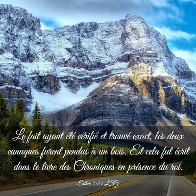Picture 03 - Esther 2:23 LSG - Le fait ayant été vérifié et trouvé exact, - Bible Verse Picture