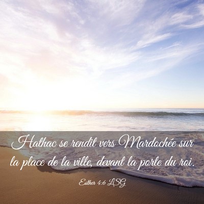 Picture 03 - Esther 4:6 LSG - Hathac se rendit vers Mardochée sur la place de - Bible Verse Picture