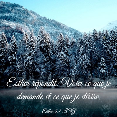 Picture 03 - Esther 5:7 LSG - Esther répondit: Voici ce que je demande et ce - Bible Verse Picture