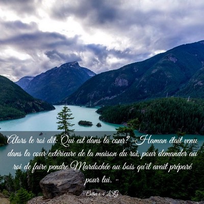 Picture 03 - Esther 6:4 LSG - Alors le roi dit: Qui est dans la cour? -Haman - Bible Verse Picture