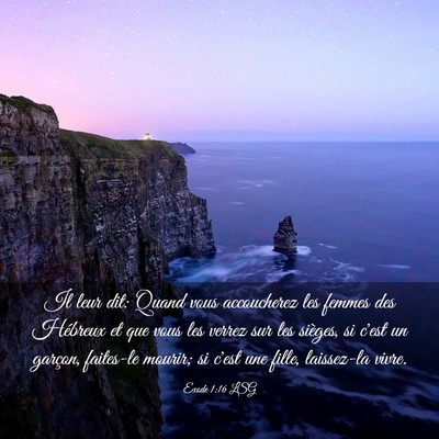 Picture 03 - Exode 1:16 LSG - Il leur dit: Quand vous accoucherez les femmes - Bible Verse Picture
