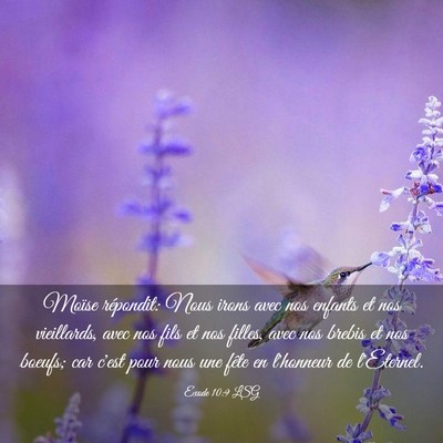 Picture 03 - Exode 10:9 LSG - Moïse répondit: Nous irons avec nos enfants et - Bible Verse Picture
