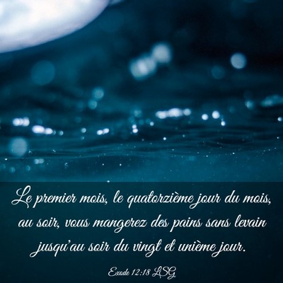 Picture 03 - Exode 12:18 LSG - Le premier mois, le quatorzième jour du mois, au - Bible Verse Picture