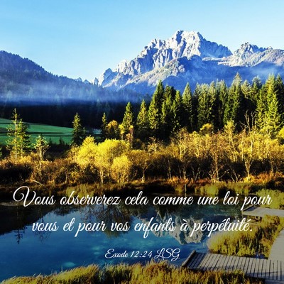 Picture 03 - Exode 12:24 LSG - Vous observerez cela comme une loi pour vous et - Bible Verse Picture