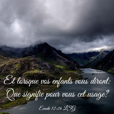 Picture 03 - Exode 12:26 LSG - Et lorsque vos enfants vous diront: Que signifie - Bible Verse Picture