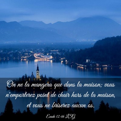 Picture 03 - Exode 12:46 LSG - On ne la mangera que dans la maison; vous - Bible Verse Picture