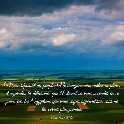 Picture 03 - Exode 14:13 LSG - Moïse répondit au peuple: Ne craignez rien, - Bible Verse Picture