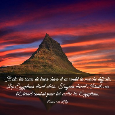 Picture 03 - Exode 14:25 LSG - Il ôta les roues de leurs chars et en rendit la - Bible Verse Picture