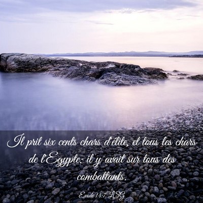 Picture 03 - Exode 14:7 LSG - Il prit six cents chars d'élite, et tous les - Bible Verse Picture
