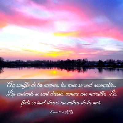 Picture 03 - Exode 15:8 LSG - Au souffle de tes narines, les eaux se sont - Bible Verse Picture