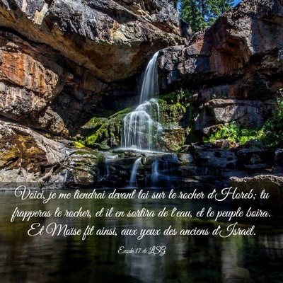 Picture 03 - Exode 17:6 LSG - Voici, je me tiendrai devant toi sur le rocher - Bible Verse Picture