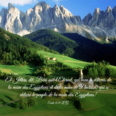 Picture 03 - Exode 18:10 LSG - Et Jéthro dit: Béni soit l'Eternel, qui vous a - Bible Verse Picture
