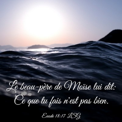 Picture 03 - Exode 18:17 LSG - Le beau-père de Moïse lui dit: Ce que tu fais - Bible Verse Picture