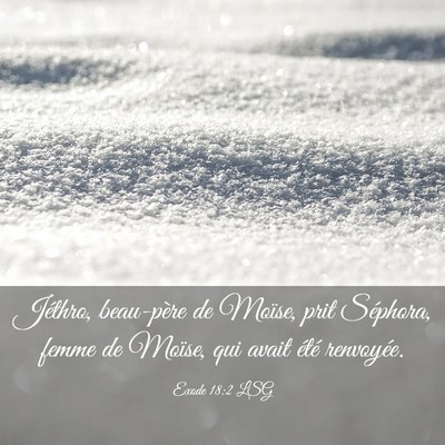 Picture 03 - Exode 18:2 LSG - Jéthro, beau-père de Moïse, prit Séphora, - Bible Verse Picture