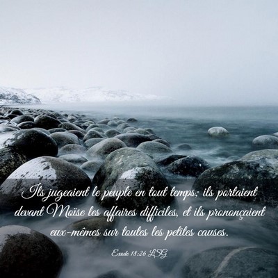 Picture 03 - Exode 18:26 LSG - Ils jugeaient le peuple en tout temps; ils - Bible Verse Picture