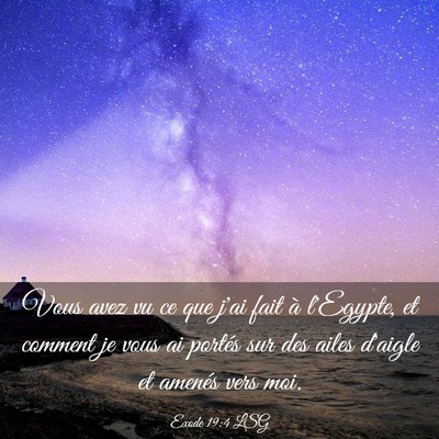 Picture 03 - Exode 19:4 LSG - Vous avez vu ce que j'ai fait à l'Egypte, et - Bible Verse Picture