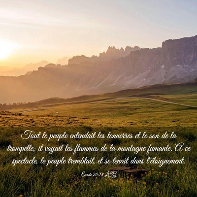 Picture 03 - Exode 20:18 LSG - Tout le peuple entendait les tonnerres et le son - Bible Verse Picture