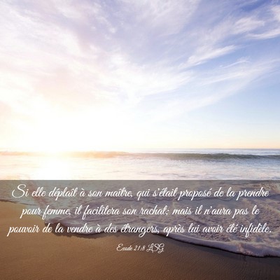 Picture 03 - Exode 21:8 LSG - Si elle déplaît à son maître, qui s'était - Bible Verse Picture
