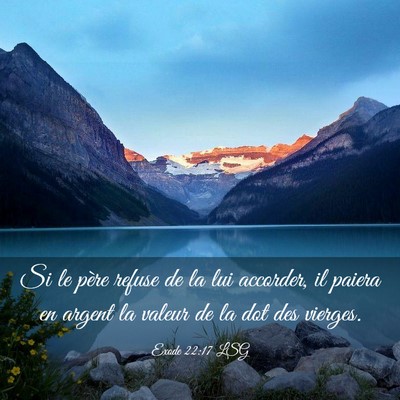 Picture 03 - Exode 22:17 LSG - Si le père refuse de la lui accorder, il paiera - Bible Verse Picture