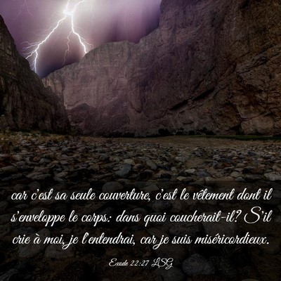 Picture 03 - Exode 22:27 LSG - car c'est sa seule couverture, c'est le vêtement - Bible Verse Picture